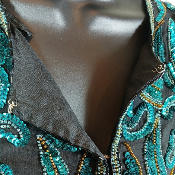 Scala Beaded Sparkly  Evening Jacket Size Small - Picture 7 of 8